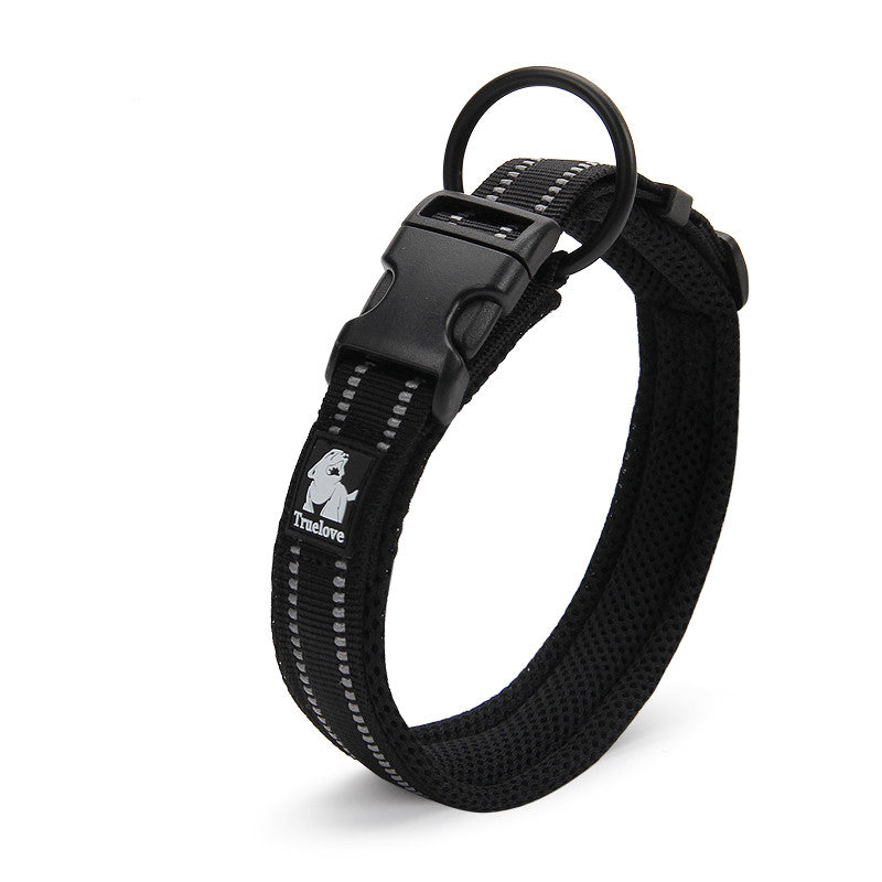 Padded Reflective Dog Collar – Black