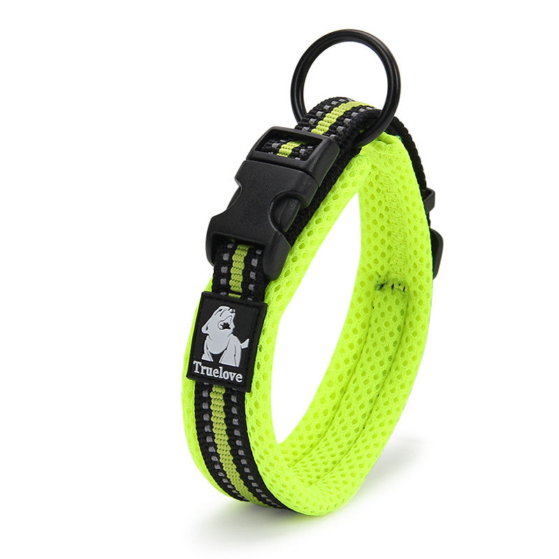 Padded Reflective Dog Collar – Green