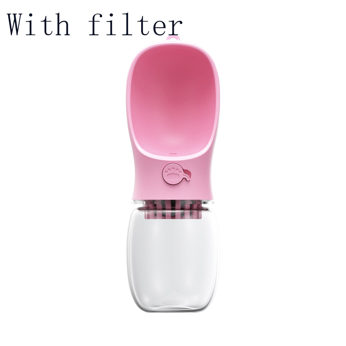 Leak-Proof Travel Pet Water Bottle – Pink with filter