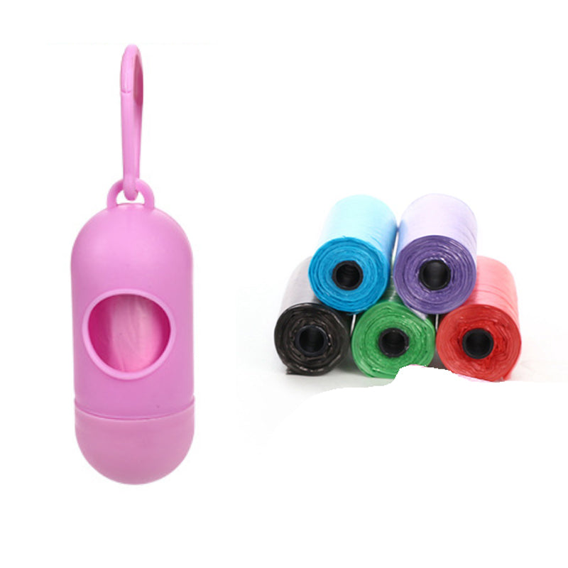 Poop Bag Dispenser with 5 Rolls – Pink