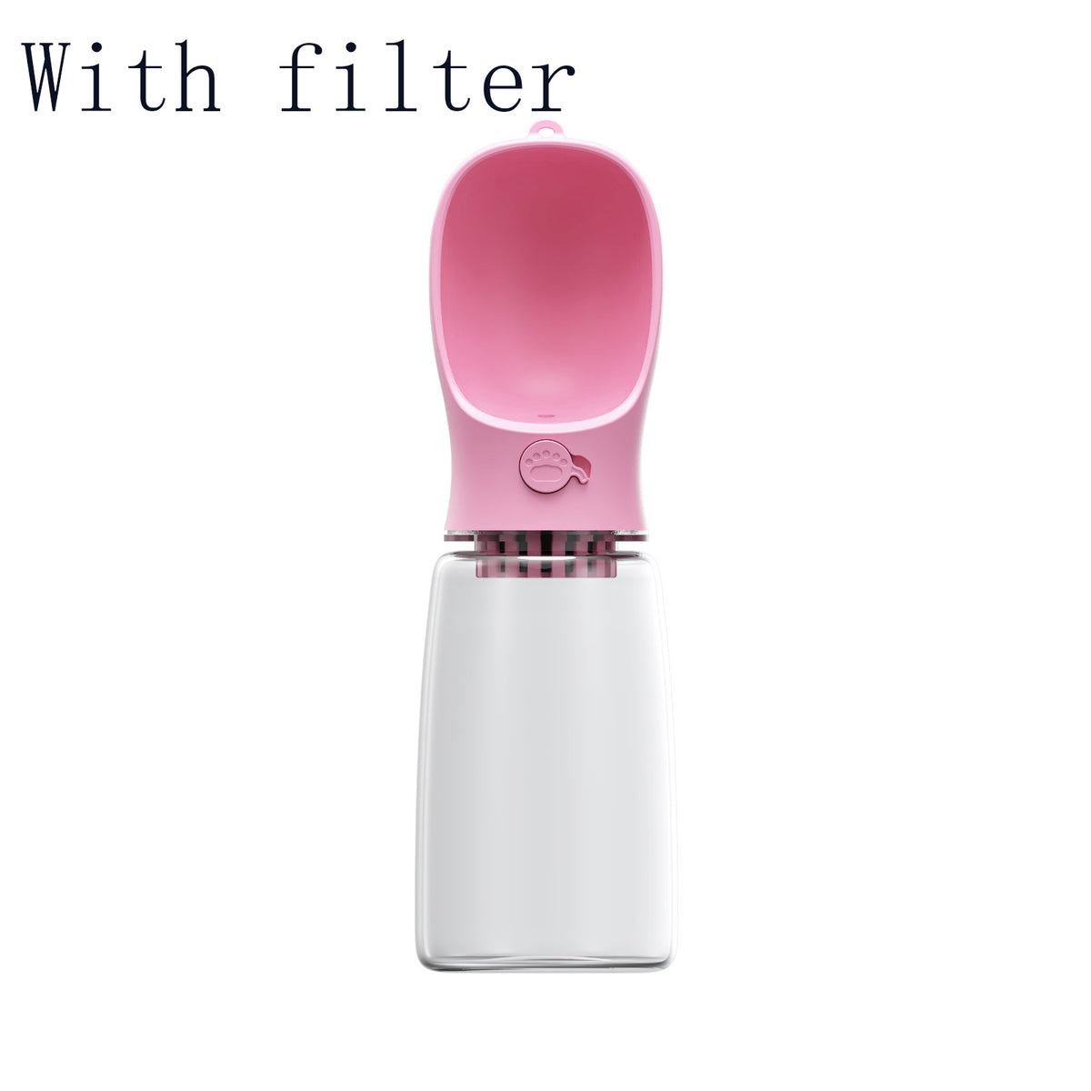 Leak-Proof Travel Pet Water Bottle – Pink with filter