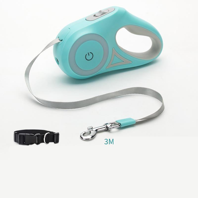 LED Retractable Dog Leash – Green 3M
