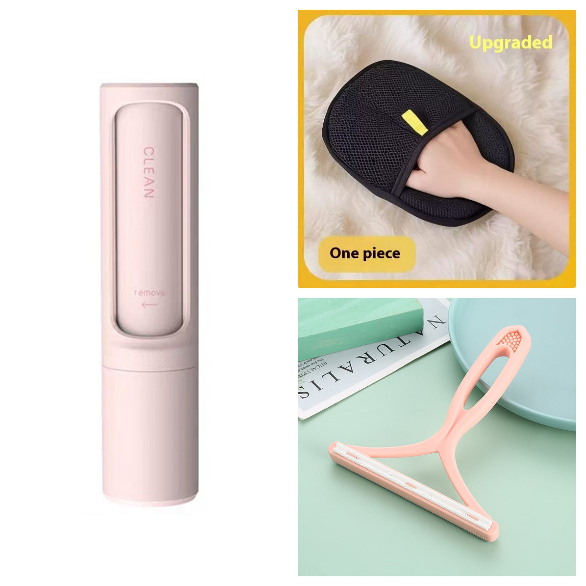 Reusable Pet Hair Remover Roller – Pink set