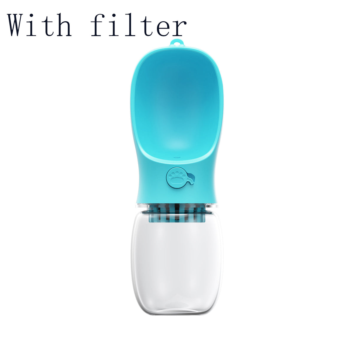 Leak-Proof Travel Pet Water Bottle – Blue with filter
