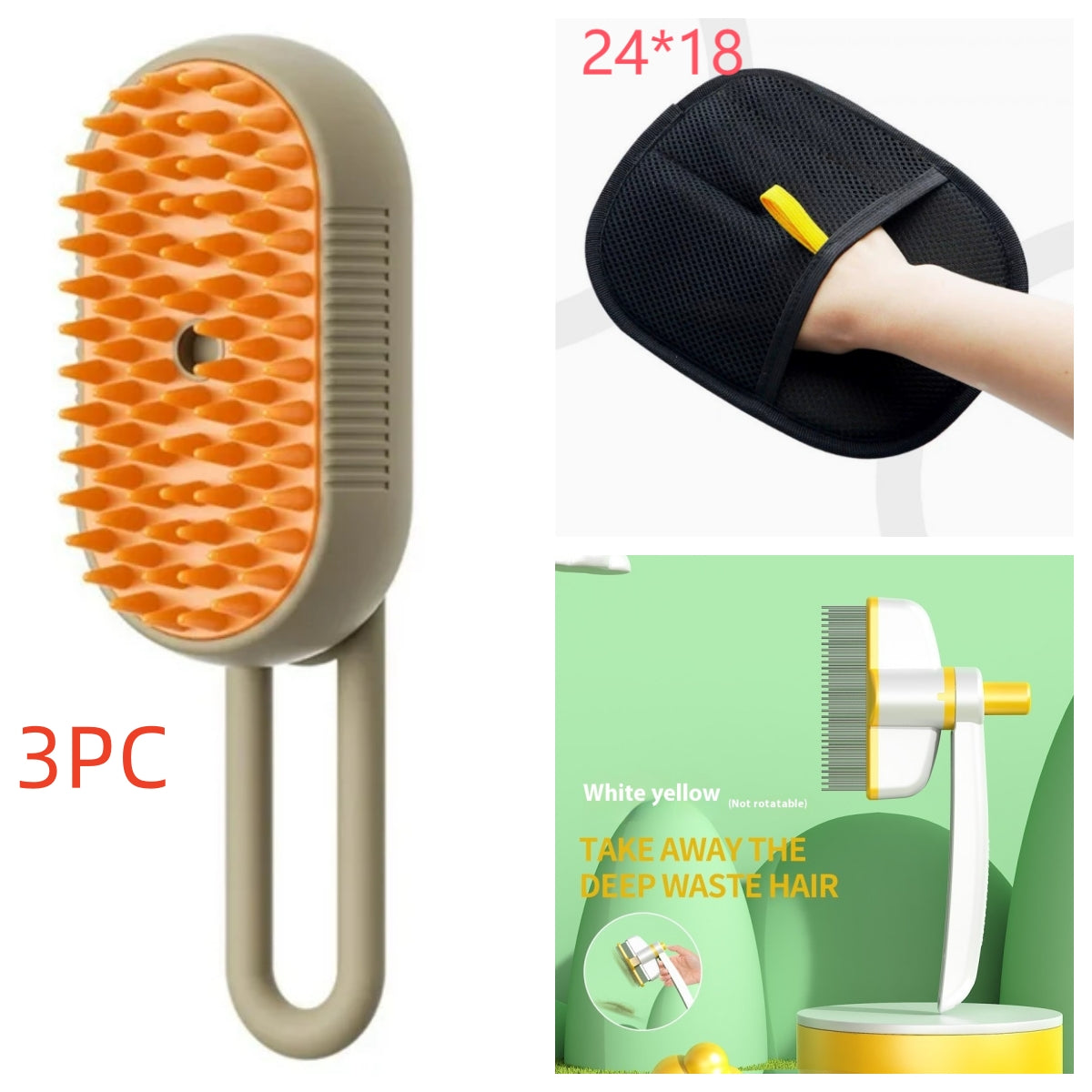 3-in-1 Steam Grooming Brush – Set5