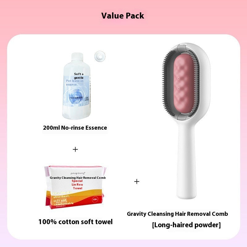 Dematting Brush with Cleansing Tank – Long haired pink