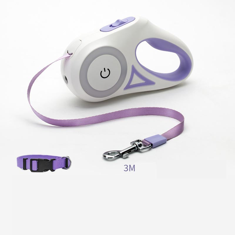 LED Retractable Dog Leash – Purple 3M