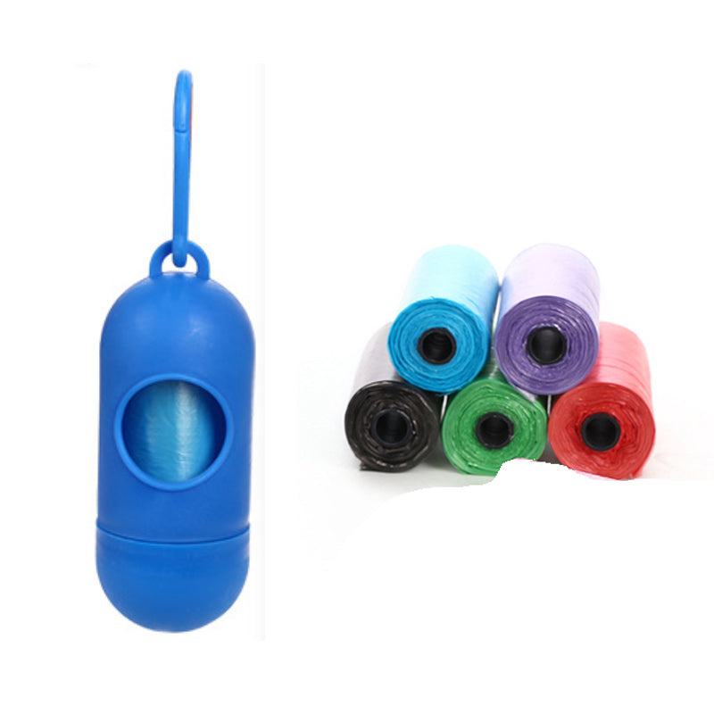 Poop Bag Dispenser with 5 Rolls – Blue