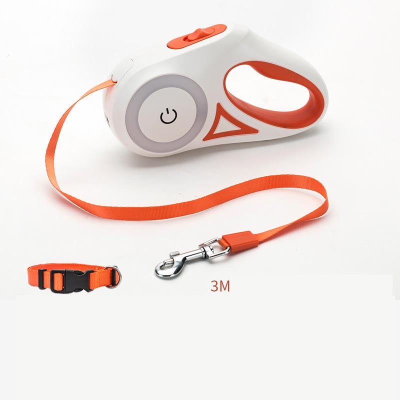 LED Retractable Dog Leash – Orange 3M