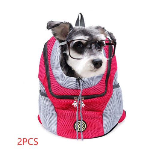 Pet Travel Backpack – Rose red 2pcs