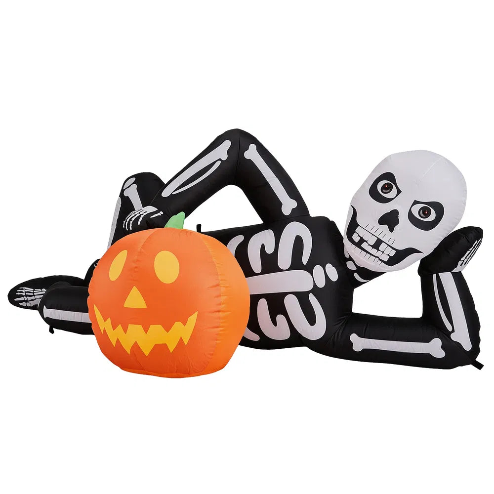 7 ft Inflatable Lying Skeleton – front view