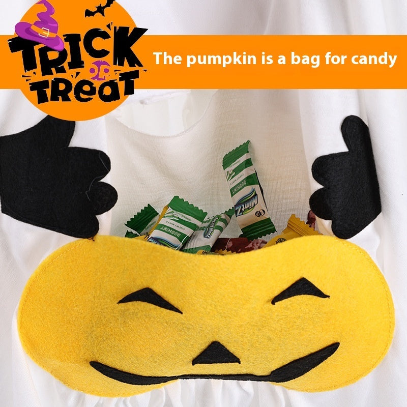 Pumpkin Ghost Pet Costume – pumpkin candy pouch