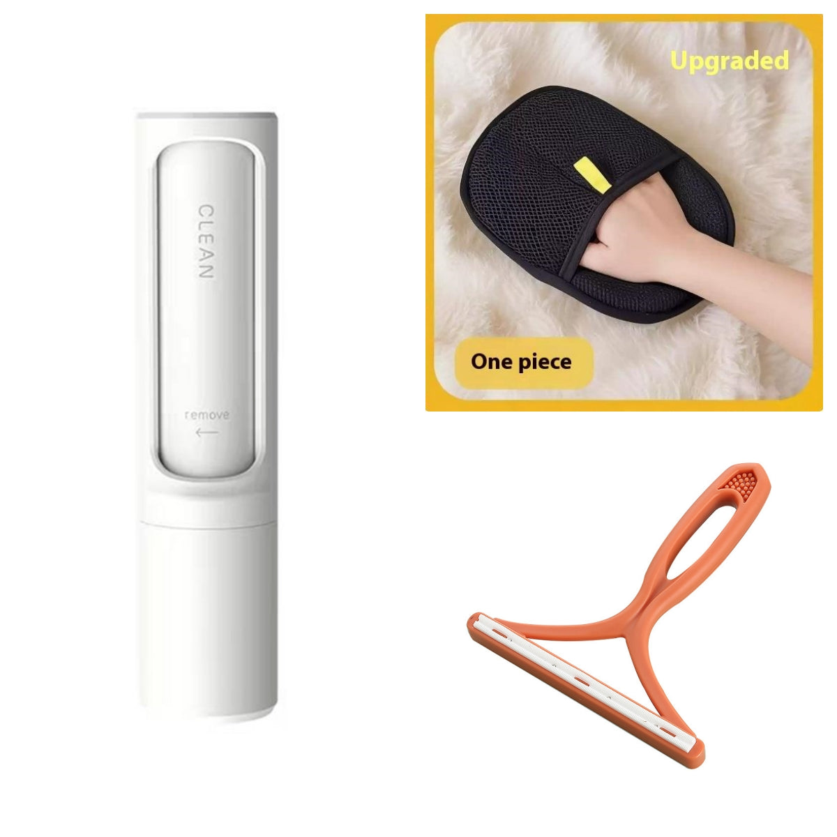 Reusable Pet Hair Remover Roller – White set
