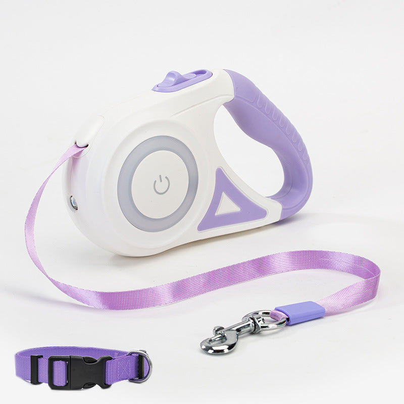 LED Retractable Dog Leash – Purple 5M