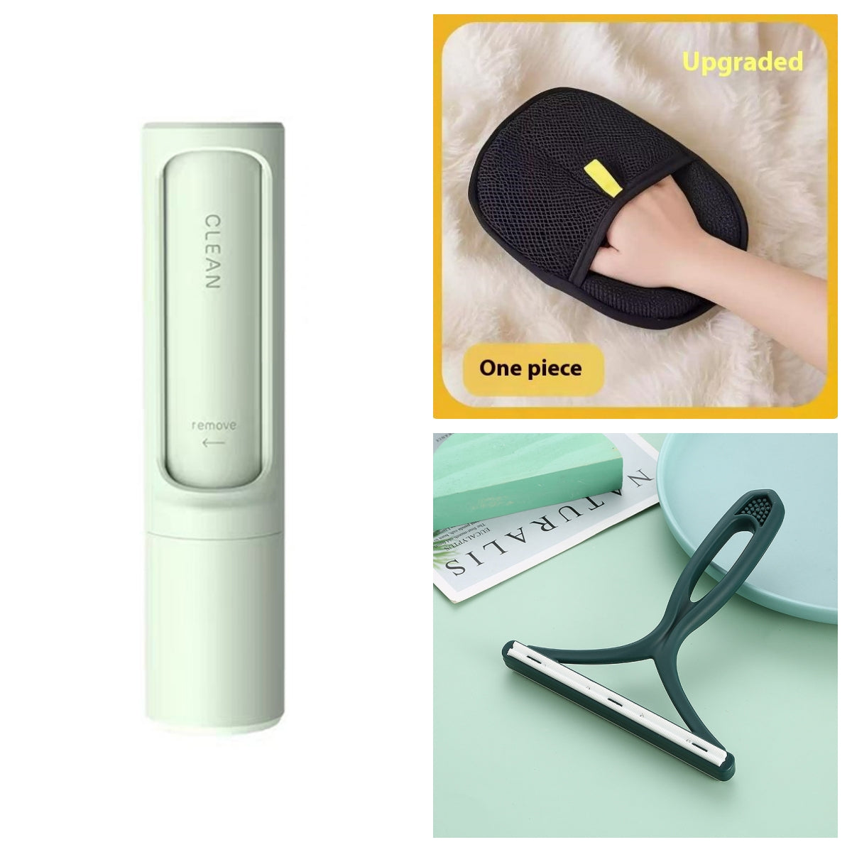 Reusable Pet Hair Remover Roller – Green set