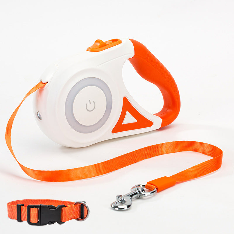 LED Retractable Dog Leash – Orange 5M
