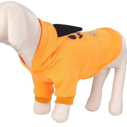 Halloween Jack-o'-Lantern Pet Hoodie – Orange Pumpkin side view
