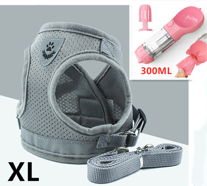 Breathable Mesh Harness & Leash Set – Grey set