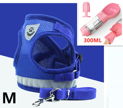 Breathable Mesh Harness & Leash Set – Blue set