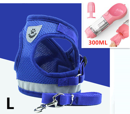 Breathable Mesh Harness & Leash Set – Blue set