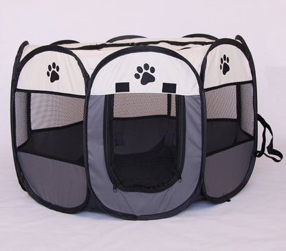 Foldable Octagonal Pet Playpen – Gray