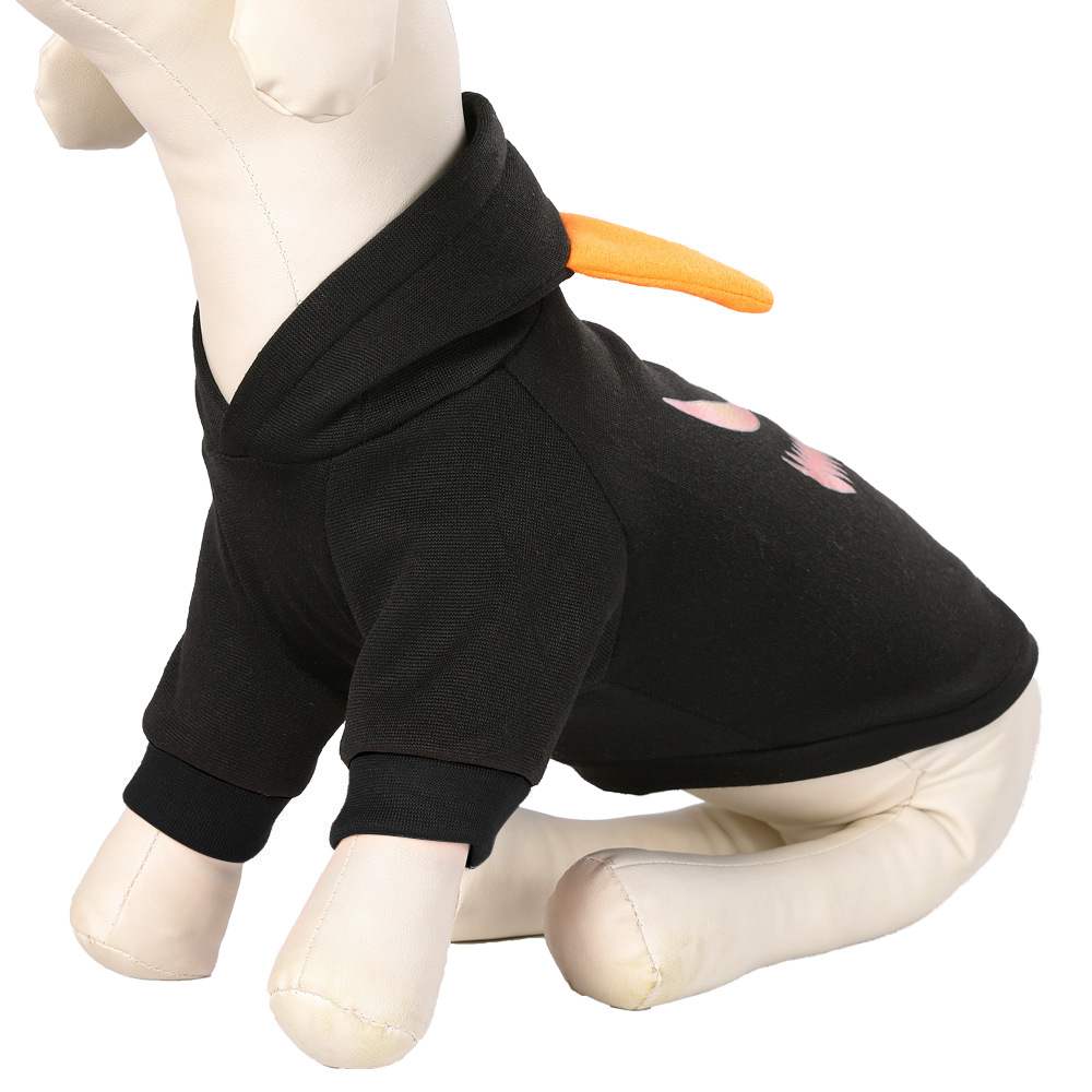 Halloween Jack-o'-Lantern Pet Hoodie – Black Grin side view