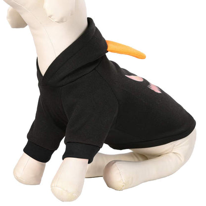 Halloween Jack-o'-Lantern Pet Hoodie – Black Grin side view