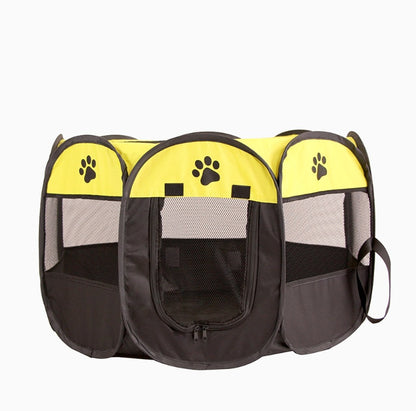 Foldable Octagonal Pet Playpen – Yellow