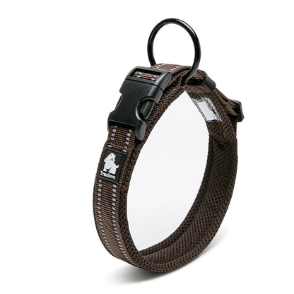 Padded Reflective Dog Collar – Brown