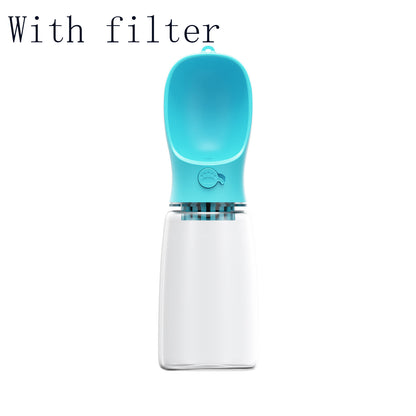 Leak-Proof Travel Pet Water Bottle – Blue with filter