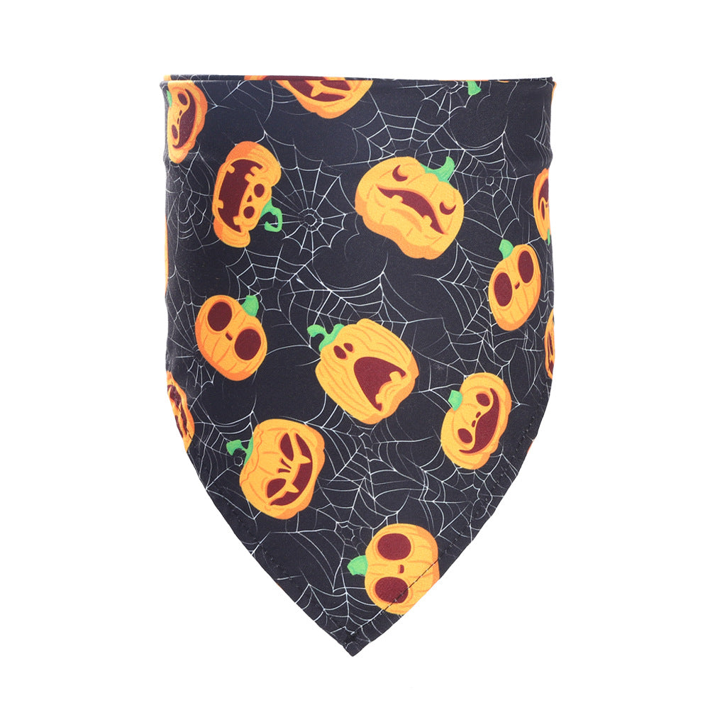 Halloween Pet Bandana – Pumpkins & Webs