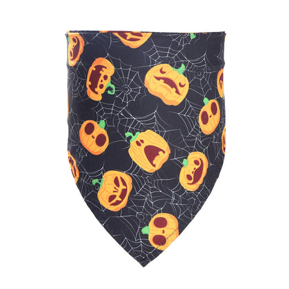 Halloween Pet Bandana – Pumpkins & Webs