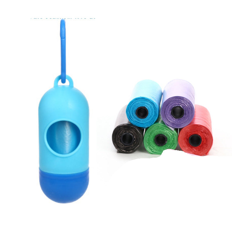 Poop Bag Dispenser with 5 Rolls – Light Blue
