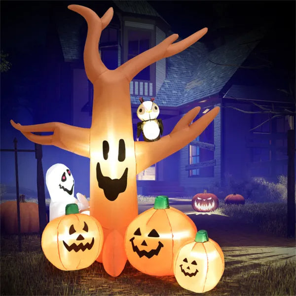 8 ft Inflatable Haunted Tree – glowing at night