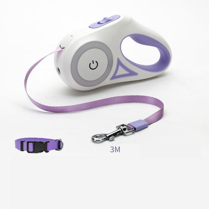LED Retractable Dog Leash – Purple 3M