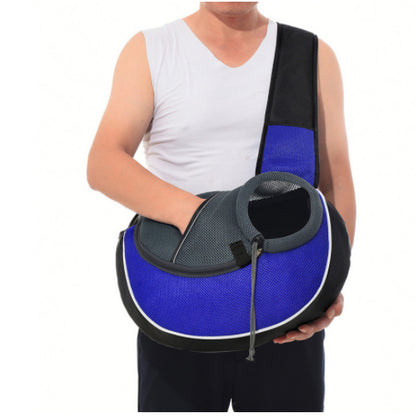 Breathable Crossbody Pet Sling – Blue