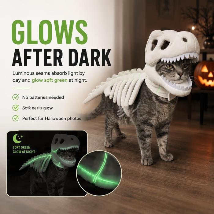 Dinosaur Skeleton Pet Costume – view 6