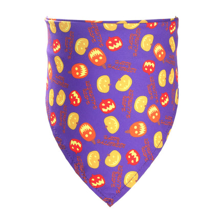Halloween Pet Bandana – Purple Jack-o'-Lanterns