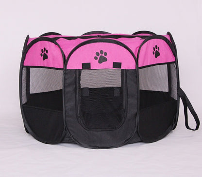 Foldable Octagonal Pet Playpen – Pink
