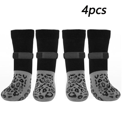 Non-Slip Waterproof Dog Socks – Black