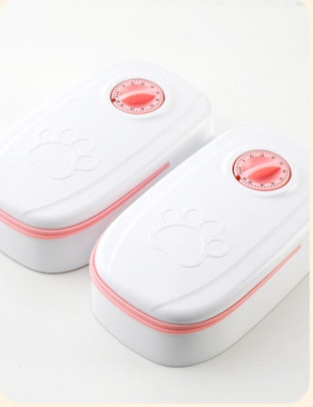 Timed Auto-Open Pet Feeder – Pink