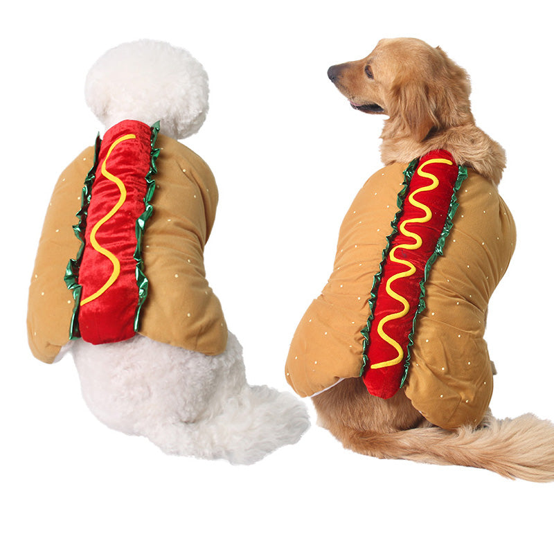 Hot Dog Pet Costume – back view on two dogs