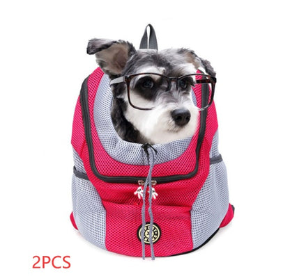 Pet Travel Backpack – Rose red 2pcs