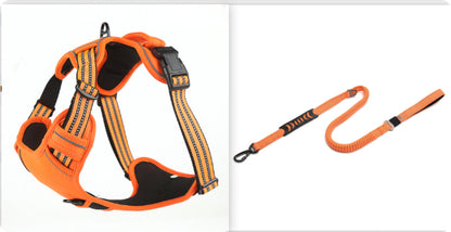 No-Pull Reflective Dog Harness – Orange set 1