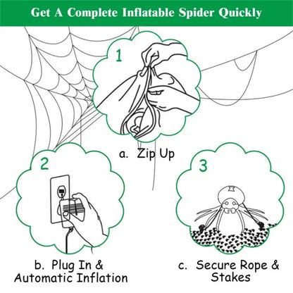 6 ft Inflatable Halloween Spider – setup steps