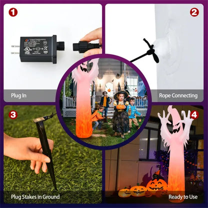 12 ft Inflatable Ghost – setup steps