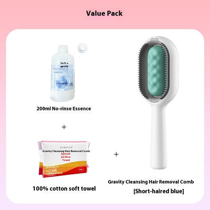Dematting Brush with Cleansing Tank – Short haired blue