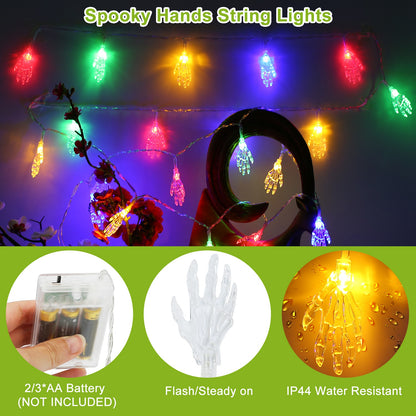 Halloween Skeleton, Skull & Hand String Lights – ghost hand string