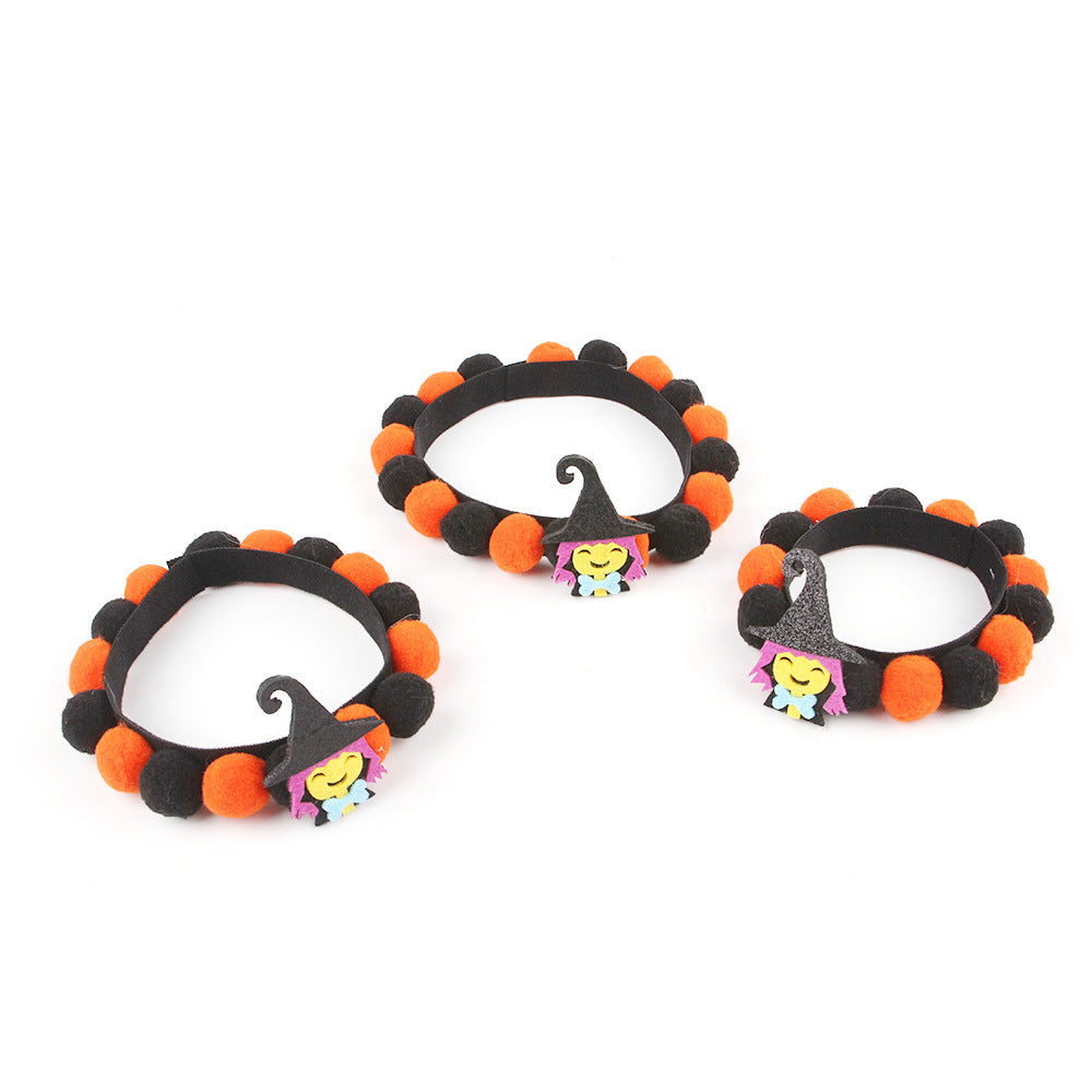 Halloween Pom-Pom Pet Collar – Little Witch in sizes S, M and L