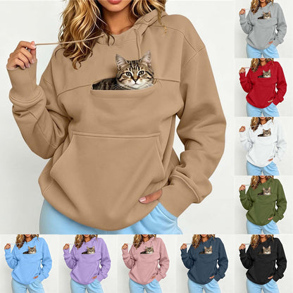 Cat Pocket Hoodie for Cat Lovers by Beasock